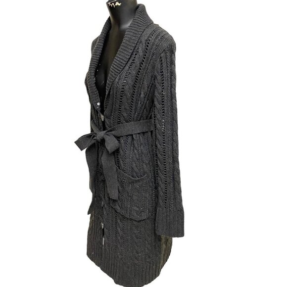 NEW Romeo & Juliet Couture Charcoal Gray Long Cardigan Sweater Size Small - Picture 3 of 7